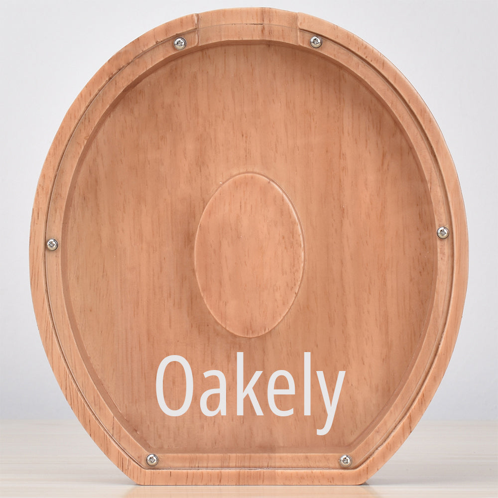 Custom Engraved Name Oak Wooden Letter Piggy Bank